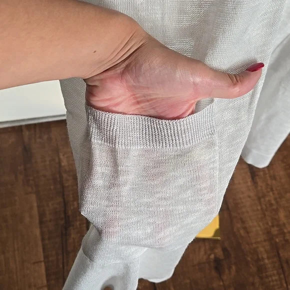 Chico’s Light Heather Gray Open Front Cardigan – Soft Everyday Layer, Size 1 (M) - Picture 4 of 9